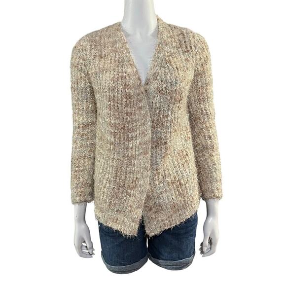 Maurices Womens Tan Metallic Open Cardigan Size Small - Picture 9 of 9